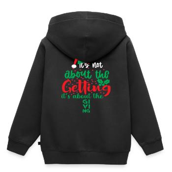 It's Not About The Getting It's About The Giving - Kids Premium Organic Hoodie - black - Back - AI Model Kid Male (0cm)