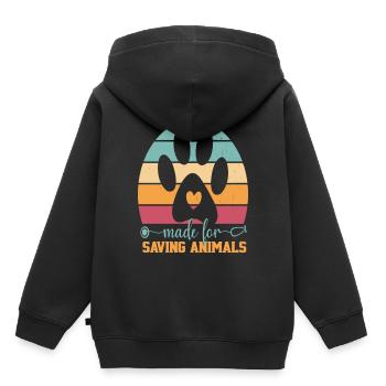 Made For Saving Animals Vet Tech Women And Men - Kinder Premium Organic Hoodie - Schwarz - Hinten - AI Model Kid Male (0cm)