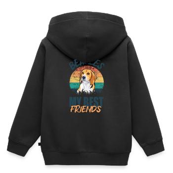 Beagle - Kinder Premium Organic Hoodie - Schwarz - Hinten - AI Model Kid Male (0cm)