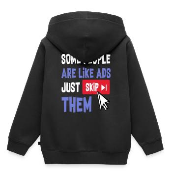 Certaines personnes sont comme des publicités il suffit de les ignorer - Sweat Premium à capuche enfant bio - noir - Dos - AI Model Kid Male (0cm)