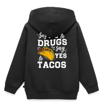 Semaine du ruban rouge Dites non Pour dire oui aux tacos - Sweat Premium à capuche enfant bio - noir - Dos - AI Model Kid Male (0cm)