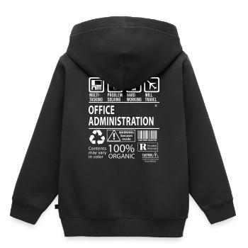 Administration Office Multitâche - Sweat Premium à capuche enfant bio - noir - Dos - AI Model Kid Male (0cm)