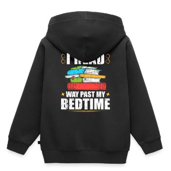J’ai lu bien au-delà de mon amant de livre au coucher - Sweat Premium à capuche enfant bio - noir - Dos - AI Model Kid Male (0cm)