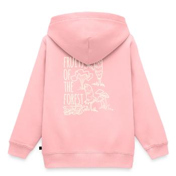 Cueillette Fruits de passe-temps de la forêt - Sweat Premium à capuche enfant bio - rose - Dos - AI Model Kid Female (0cm)