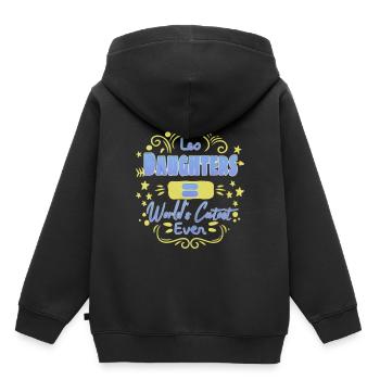 Leo Daughters World's Cutest Ever Family Quote - Kinder Premium Organic Hoodie - Schwarz - Hinten - AI Model Kid Male (0cm)