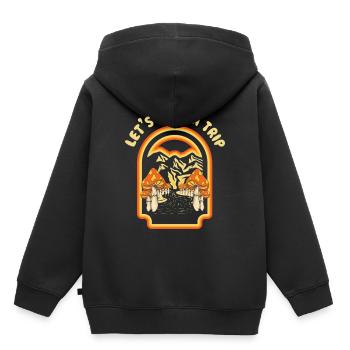 Let's Us Take A Trip Mushrooms Goblincore Vintage - Kinder Premium Organic Hoodie - Schwarz - Hinten - AI Model Kid Male (0cm)