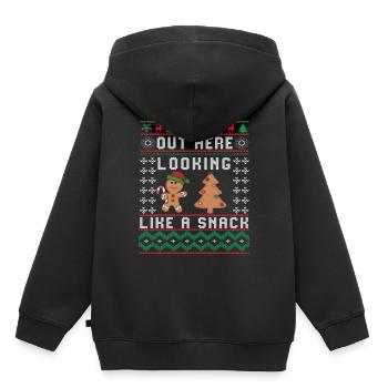 Out Here Looking Like A Snack Christmas Cookie - Kinder Premium Organic Hoodie - Schwarz - Hinten - AI Model Kid Male (0cm)
