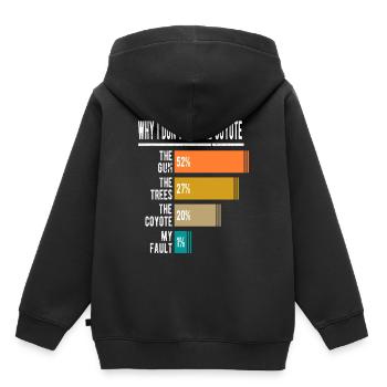 Coyote Hunter Saying Funny Coyote Hunting - Kinder Premium Organic Hoodie - Schwarz - Hinten - AI Model Kid Male (0cm)