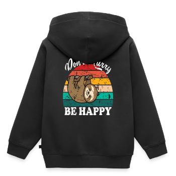 Don't Hurry Be Happy - Kids Premium Organic Hoodie - black - Back - AI Model Kid Male (0cm)