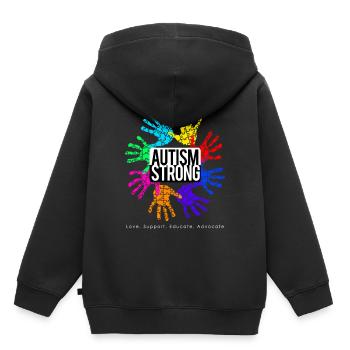 Autism Strong - Kinder Premium Organic Hoodie - Schwarz - Hinten - AI Model Kid Male (0cm)