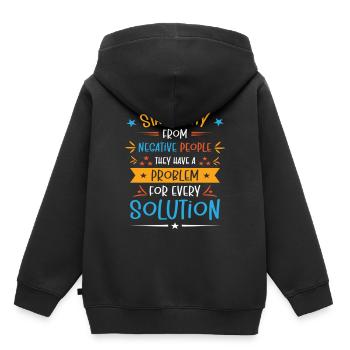Solution Critical Thinkers Positive Motivation - Kids Premium Organic Hoodie - black - Back - AI Model Kid Male (0cm)