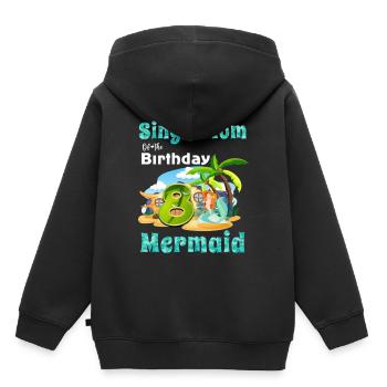 Mermaid Single Maman Du 8ème Anniversaire - Sweat Premium à capuche enfant bio - noir - Dos - AI Model Kid Male (0cm)
