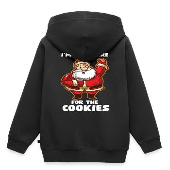 Je suis juste là pour les cookies Funny Cookie - Sweat Premium à capuche enfant bio - noir - Dos - AI Model Kid Male (0cm)