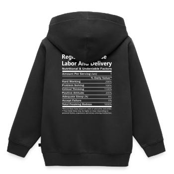 Infirmière autorisée Travail et accouchement nutritionnel - Sweat Premium à capuche enfant bio - noir - Dos - AI Model Kid Male (0cm)