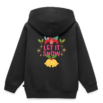 Noël Laissez la neige - Sweat Premium à capuche enfant bio - noir - Dos - AI Model Kid Male (0cm)