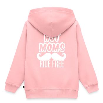 Hot Moms Ride Free Cougar Bait Moustache Drôle - Sweat Premium à capuche enfant bio - rose - Dos - AI Model Kid Female (0cm)