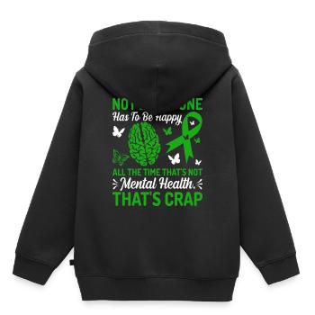 Not Everyone Has To Be Happy All The Time - Kinder Premium Organic Hoodie - Schwarz - Hinten - AI Model Kid Male (0cm)