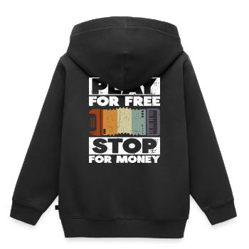 Play For Free Stop For Money Accordion - Kids Premium Organic Hoodie - black - Back - AI Model Kid Male (0cm)