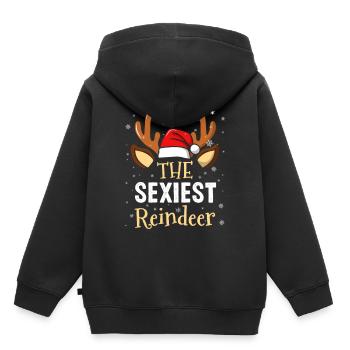 La famille de rennes la plus sexy assortie à Noël - Sweat Premium à capuche enfant bio - noir - Dos - AI Model Kid Male (0cm)