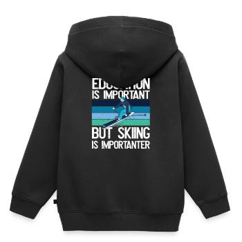 Bildung Ist Wichtig, Aber Ski Ist wichtiger - Kinder Premium Organic Hoodie - Schwarz - Hinten - AI Model Kid Male (0cm)