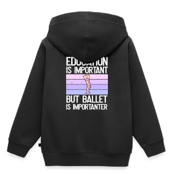 Bildung Ist Wichtig, Aber Ballett Ist wichtiger - Kinder Premium Organic Hoodie - Schwarz - Hinten - AI Model Kid Male (0cm)