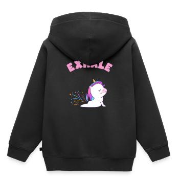 Yoga Licorne inspirer et expirer - Sweat Premium à capuche enfant bio - noir - Dos - AI Model Kid Male (0cm)