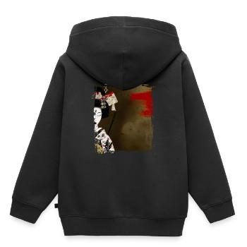 Geisha, art numérique traditionnel, Japon - Sweat Premium à capuche enfant bio - noir - Dos - AI Model Kid Male (0cm)
