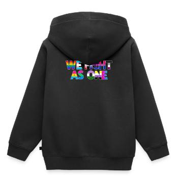 Pride, wir kämpfen als Einheit - Kinder Premium Organic Hoodie - Schwarz - Hinten - AI Model Kid Male (0cm)
