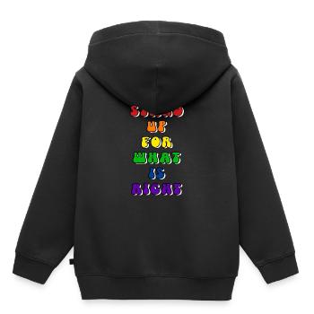 Déclaration LGBT de la fierté - Sweat Premium à capuche enfant bio - noir - Dos - AI Model Kid Male (0cm)