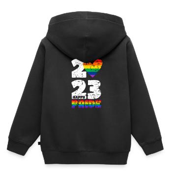 Bonne fierté 2023 - Sweat Premium à capuche enfant bio - noir - Dos - AI Model Kid Male (0cm)