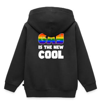 Pride LGBTQ. Aussage - Kinder Premium Organic Hoodie - Schwarz - Hinten - AI Model Kid Male (0cm)