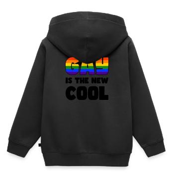 Pride LGBTQ. Aussage - Kinder Premium Organic Hoodie - Schwarz - Hinten - AI Model Kid Male (0cm)