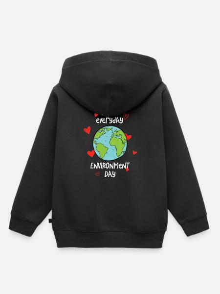 Make everyday environment day - Kinder Premium Organic Hoodie - Schwarz