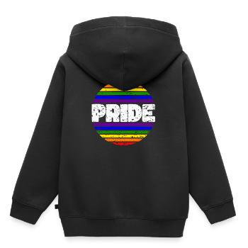 L’amour LGBT de la fierté gagne, nous sommes queer et fiers - Sweat Premium à capuche enfant bio - noir - Dos - AI Model Kid Male (0cm)