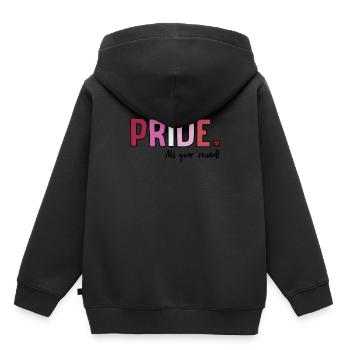 Fierté LGBT amour gagne, nous sommes queer et fiers - Sweat Premium à capuche enfant bio - noir - Dos - AI Model Kid Male (0cm)