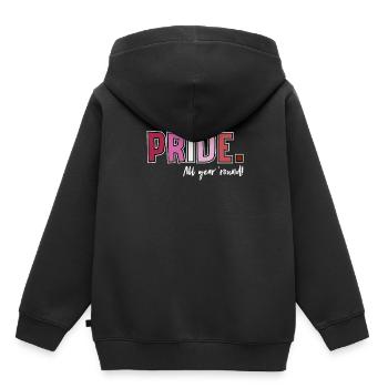 Fierté LGBT amour gagne, nous sommes queer et fiers - Sweat Premium à capuche enfant bio - noir - Dos - AI Model Kid Male (0cm)