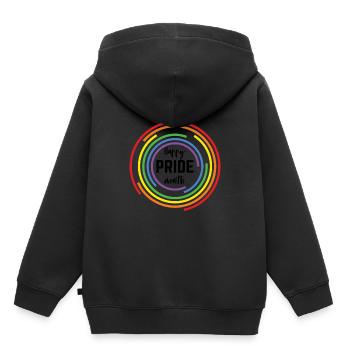 Fierté LGBT amour gagne, nous sommes queer et fiers - Sweat Premium à capuche enfant bio - noir - Dos - AI Model Kid Male (0cm)