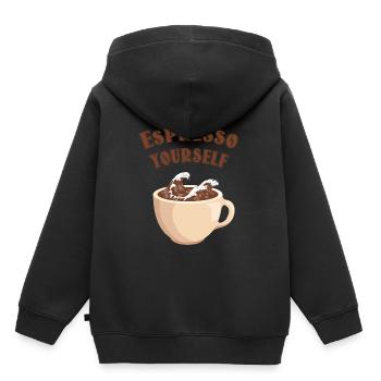 Welttag des Kaffees - Kinder Premium Organic Hoodie - Schwarz - Hinten - AI Model Kid Male (0cm)