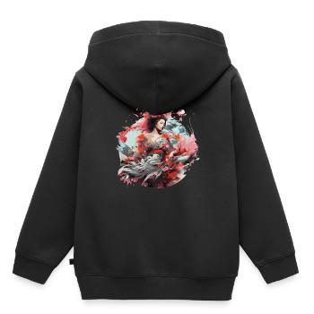 Geisha von Japan - Kinder Premium Organic Hoodie - Schwarz - Hinten - AI Model Kid Male (0cm)