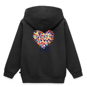 Carnaval de Cologne Alaaf Jeck Party Confettis Coeur - Sweat Premium à capuche enfant bio - noir - Dos - AI Model Kid Male (0cm)
