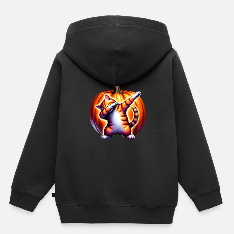 Fröhliches Halloween, Scaredy Cat - Kinder Premium Organic Hoodie - Schwarz