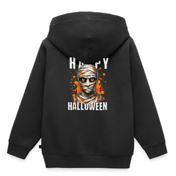 Joyeux Halloween Momie Art graphique - Sweat Premium à capuche enfant bio - noir - Dos - AI Model Kid Male (0cm)