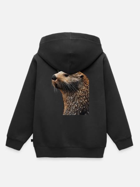 Seeotter - Kinder Premium Organic Hoodie - Schwarz