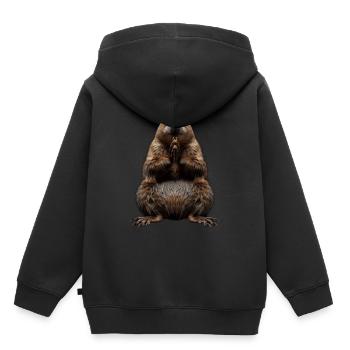 Biber - Kinder Premium Organic Hoodie - Schwarz - Hinten - AI Model Kid Male (0cm)