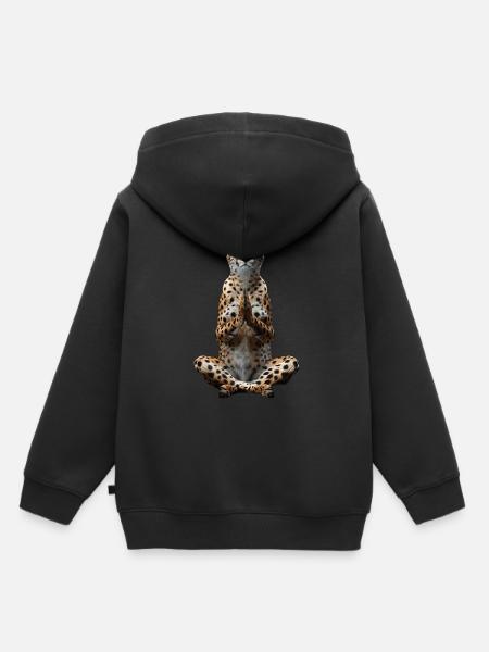 Gepard - Kinder Premium Organic Hoodie - Schwarz