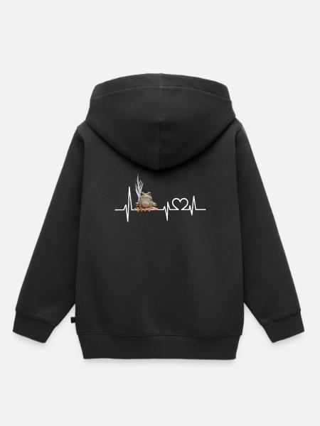 Frosch - Kinder Premium Organic Hoodie - Schwarz