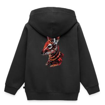 Blouson aviateur tranquillisant - Sweat Premium à capuche enfant bio - noir - Dos - AI Model Kid Male (0cm)