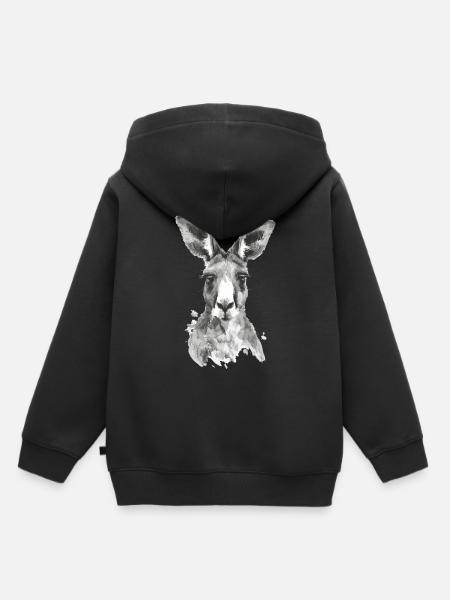 Känguru - Kinder Premium Organic Hoodie - Schwarz