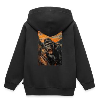 Gorilla - Kinder Premium Organic Hoodie - Schwarz - Hinten - AI Model Kid Male (0cm)