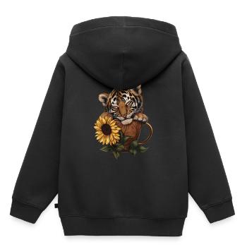 Tigre - Sweat Premium à capuche enfant bio - noir - Dos - AI Model Kid Male (0cm)